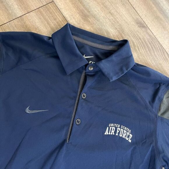 Nike Dri-Fit‎ Air Force Athletic Polo Men Small Bin M-28 - Picture 2 of 6